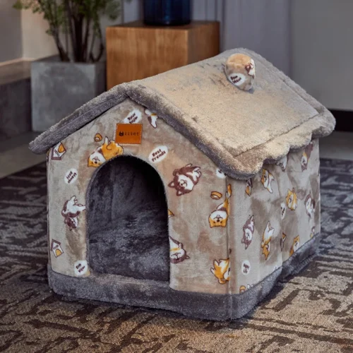 Foldable Dog House Pet Cat Bed Winter Dog Villa Sleep Kennel Removale Nest Warm Enclosed Cave Sofa Pets Supplies